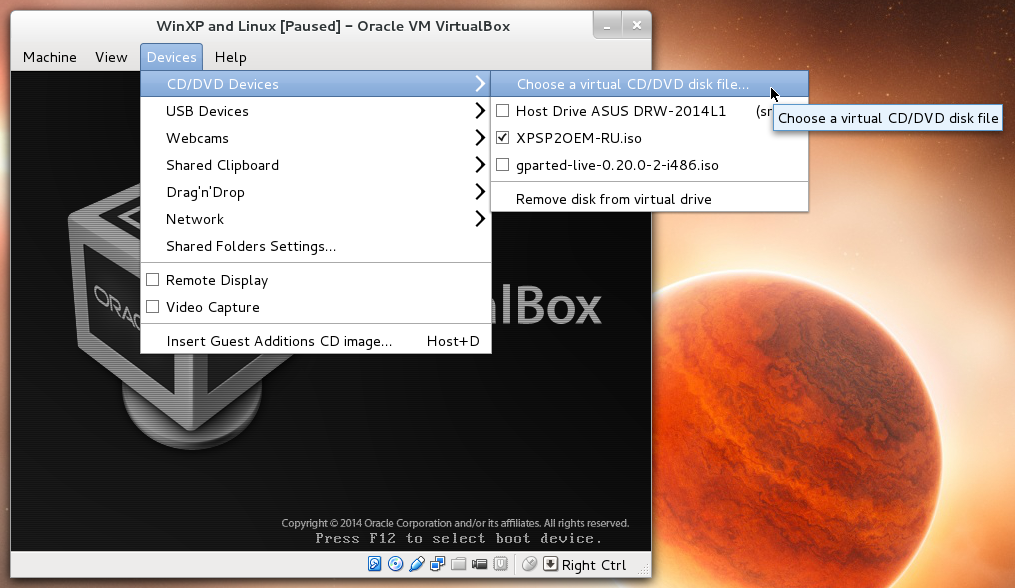 Opening another virtual disk