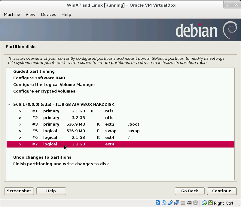 Selecting Linux home partition